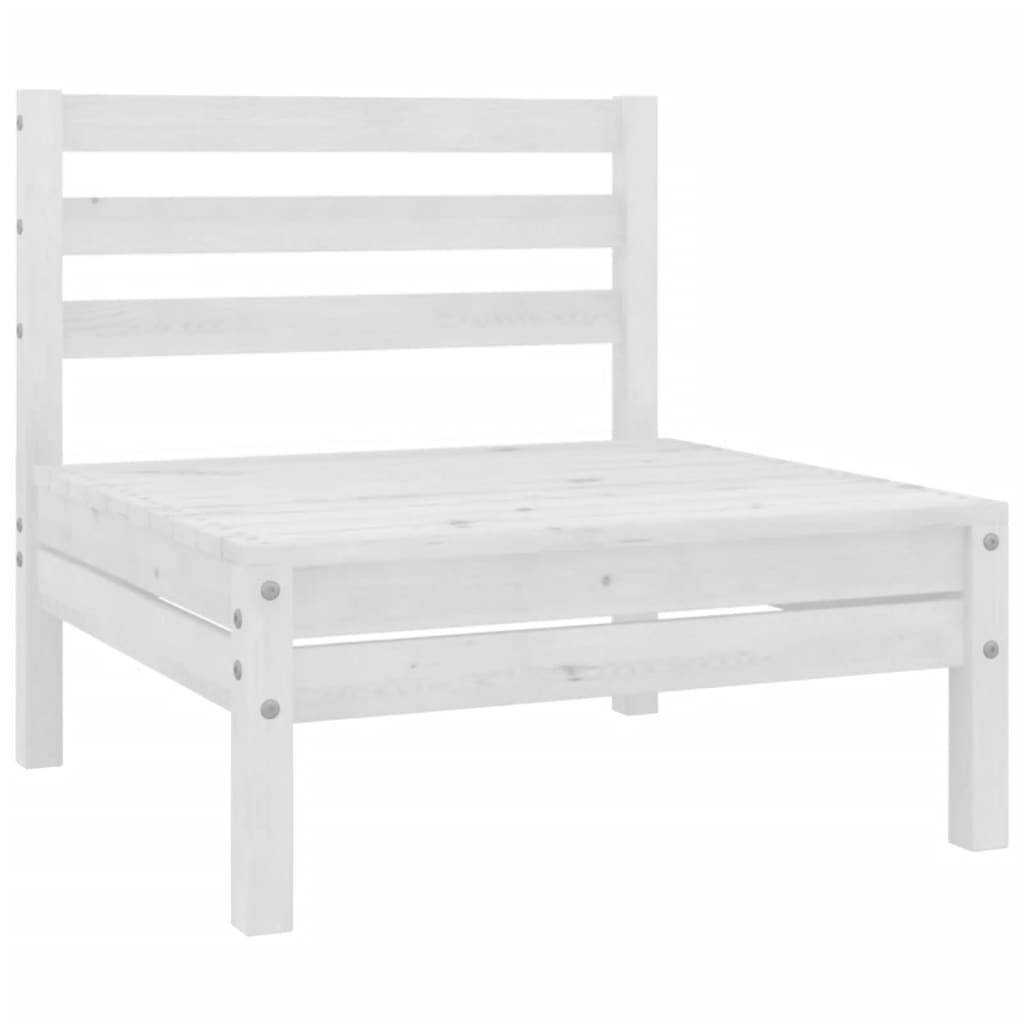 7-tlg. Garten-Lounge-Set Massivholz Kiefer Weiss